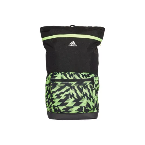 Adidas Ткань из переработанного полиэстера с полотняным переплетением Рюкзак Стандартный Унисекс Цветовой блок Многоцветный Signal Зеленый