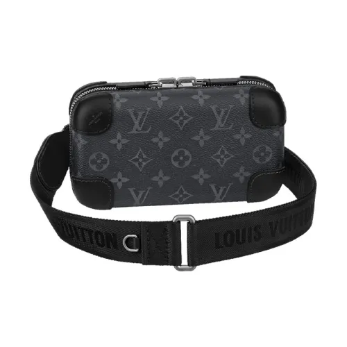 LOUIS VUITTON Покрытый холст Сумка через плечо Sling Сумка Клатч Мужской Серый
