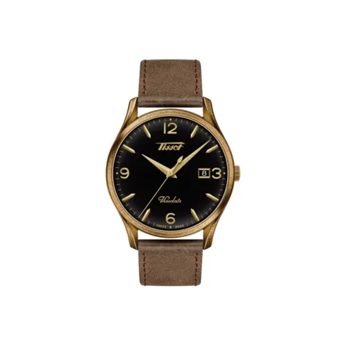 TISSOT Uitenda Series Кварцевый механизм Мужские часы Часы 40 мм Черный циферблат Корпус из нержавеющей стали Кожаный ремешок