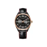 Чёрный циферблат, золотое покрытие корпуса