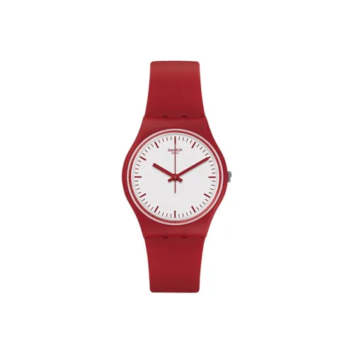 SWATCH ORIGINALS Collection Кварцевый механизм Женские часы 39,2 мм 34*39,2 мм Белый циферблат Пластиковый корпус Часы Силиконовый ремешок