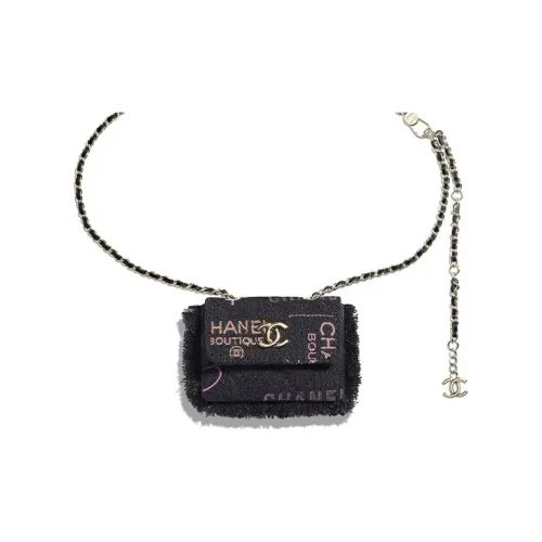 CHANEL 22P Denim Wallet Women's Black CHANEL 22P Деним Кошелек Женский Черный