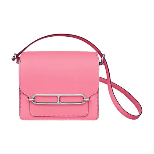 HERMES Roulis Swift Телячья кожа Свиной нос Сумка Сумка через плечо Мини Женские K4 Лето Розовый