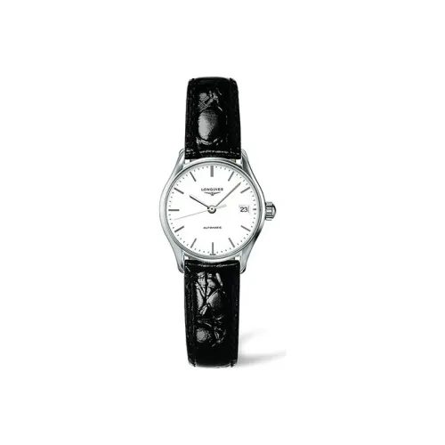 LONGINES Lvya Collection Автоматический Механический Механизм Женские Часы Белый Циферблат Нержавеющая Сталь Корпус Кожаный Ремешок