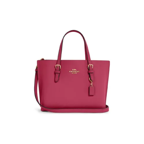 COACH Mollie Коровья кожа Тоут Сумка Сумка для покупок Портативная сумка через плечо Сумка через плечо Большая женская Вишнево-красный