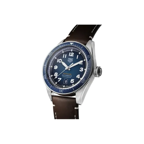 TAG HEUER Автоматический Механический Механизм Мужские Часы из Коллекции Autavia 42 мм Синий