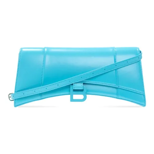 Balenciaga HOURGLASS Телячья кожа Сумка Hourglass Сумка через плечо Женская Синяя
