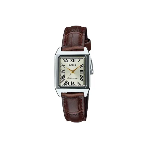 CASIO Standard Series VINTAGE Series Кварцевый механизм Кожаный ремешок Часы Женские часы Золотой циферблат