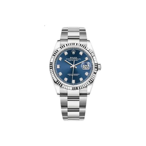 ROLEX Oyster Perpetual Datejust Коллекция Автоматический Механический Механизм Мужские Часы Часы 36 мм Синий Циферблат