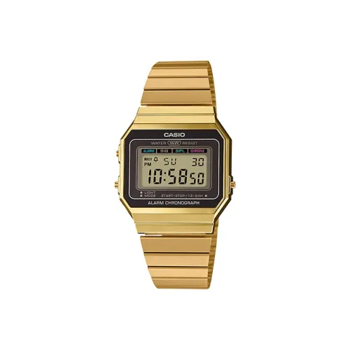 Коллекция CASIO Collection YOUTH Collection Металл Small Block Кварцевый механизм Часы Унисекс Золотой циферблат A700WG 9a