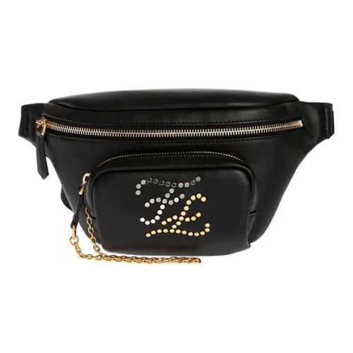 FENDI Корова Кожа Бананка Мужской Черный