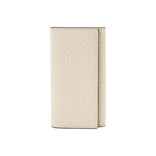 LOEWE Шелк Телячья кожа Key Pouch Женские Light Oatmeal