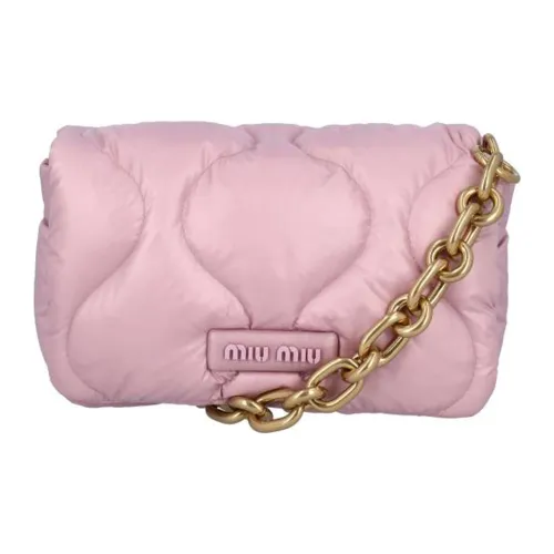 MIU MIU Сумка через плечо из кожи и нейлона женская розовая