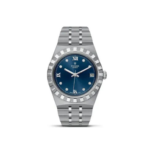 TUDOR Royal Collection Автоматический Механический Механизм Женские Часы 34 мм Синий Циферблат Стальной Корпус Часов Стальной Ремешок