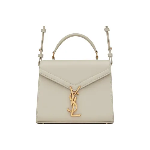 SAINT LAURENT CASSANDRA Рельефная Телячья Кожа Сумка Сумка через плечо Сумка через плечо Мини Женская Белая