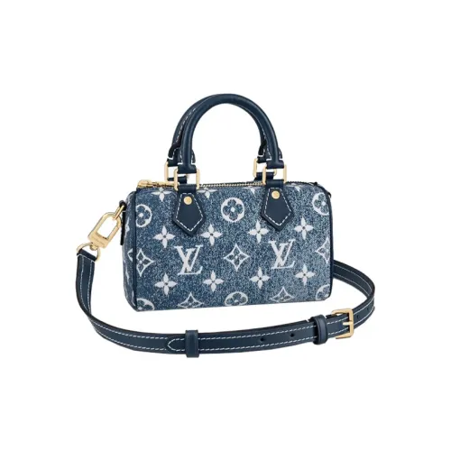 LOUIS VUITTON Speedy MONOGRAM DENIM Подушка Сумка Сумка через плечо Сумка через плечо Мини Женская Синяя