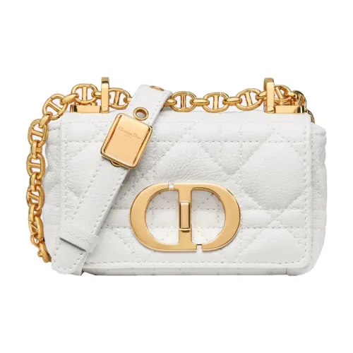 DIOR Caro Коровья кожа Сумка через плечо Экстра мини Женская Молочно-белая