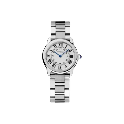 Cartier RONDE DE Кварцевый механизм Женские часы 29,5 мм Белый циферблат Корпус из нержавеющей стали Ремешок из нержавеющей стали