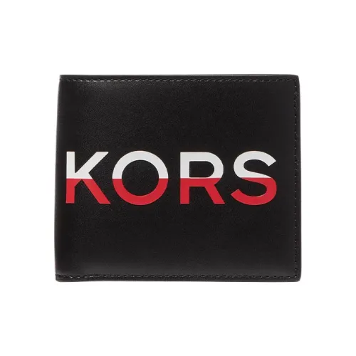 MICHAEL KORS Greyson Искусственная кожа Картхолдер Монетница Маленький Мужской Черный Красный