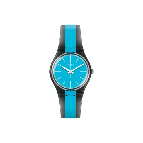 SWATCH Originals Collection Кварцевый механизм Мужские часы Часы 34 мм Синий циферблат Пластиковый корпус часов