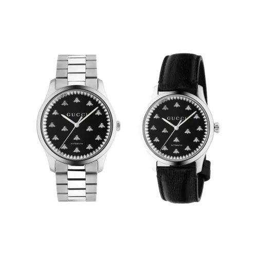 GUCCI G Timeless Collection Часы Автоматический Механический Механизм Ремешок из Нержавеющей Стали Черный Циферблат Унисекс