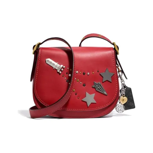 COACH Сумка через плечо из кожи маленькая сумка на плечо женская винтажная красного цвета