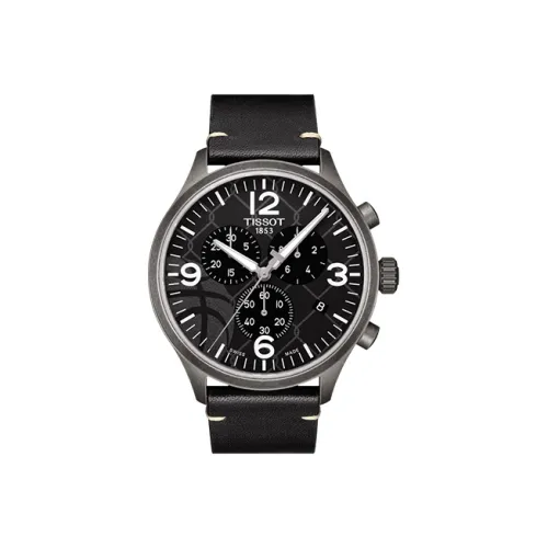 TISSOT Speed Run Series Кварцевый механизм Мужские часы Часы 45 мм Серый циферблат Корпус из нержавеющей стали Ремешок из натуральной кожи