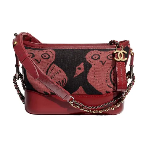 CHANEL Gabrielle Телячья кожа Сумка-хобо Сумка Сумка через плечо Сумка через плечо Маленькая Женская Красная Черная