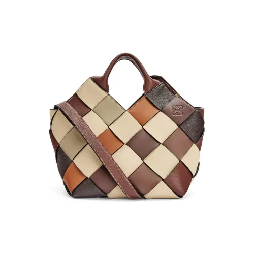 LOEWE Basket Коровья кожа с зернистой текстурой корзинка-сумка ручная сумка плечевая сумка через плечо маленькая женская бежевая кофейная