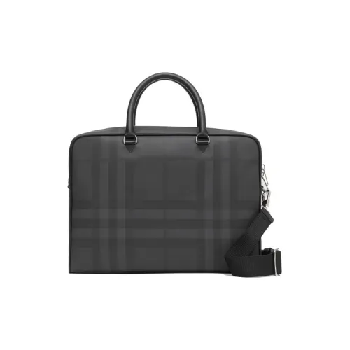 Burberry Кожа Доска для ноутбука Сумка через плечо Сумка Обычная Мужская Темно-углеродный Серый
