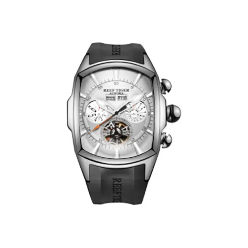 REEF TIGER Aurora Collection Tank II Автоматический Механический Механизм Часы Мужские Белый Циферблат