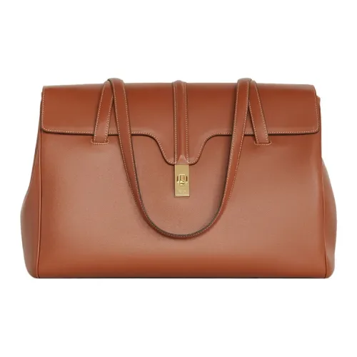 CELINE 16 Soft Телячья кожа Сумка через плечо Женская Коричневая