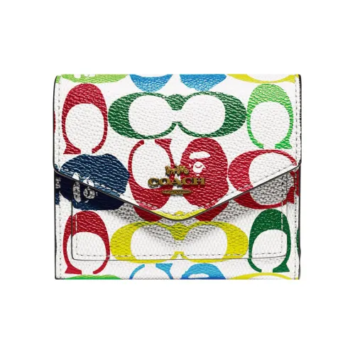 COACH Canvas с кожаными вставками кошелек женский многоцветный