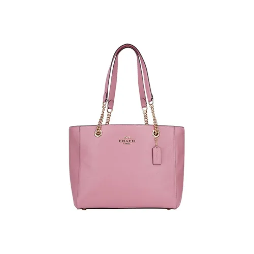 COACH Marlie Кожа Тоут Сумка Сумка для покупок Сумка Сумка через плечо Большая Женская Розовая
