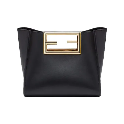 FENDI Телячья кожа Тоут Сумка Сумка для покупок Сумка через плечо Сумка Маленькая Женская Черная