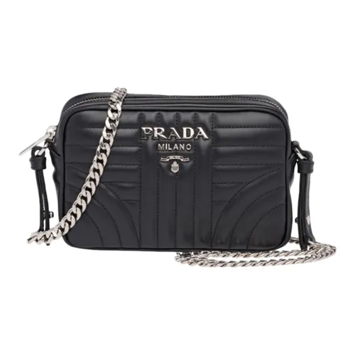 PRADA Diagramme Коровья кожа Сумка через плечо Сумка на плечо Женская Черная