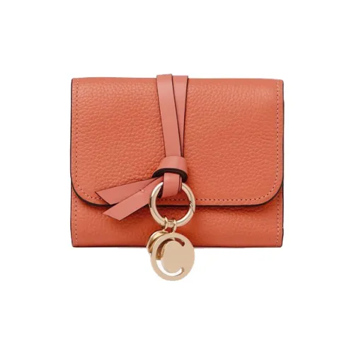 Chloe Chloé сумки с рельефной текстурой Телячья кожа Кошелек Мини Женский Апельсин