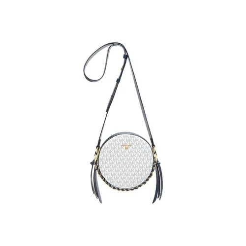 MICHAEL KORS Коровья кожа Круглая сумка Сумка через плечо Средний размер Женская Морской синий Смешанный цвет