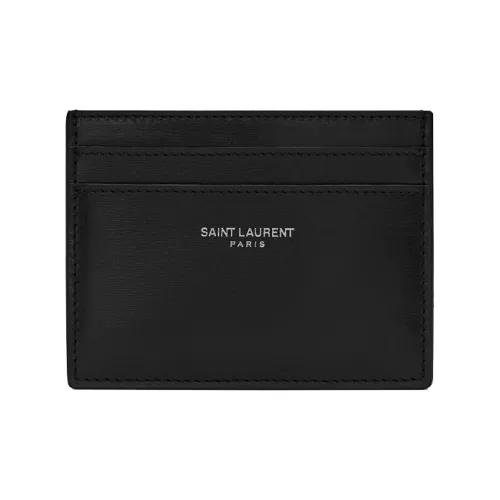 SAINT LAURENT Коровья кожа Держатель для карт Держатель для карт Мужской Черный