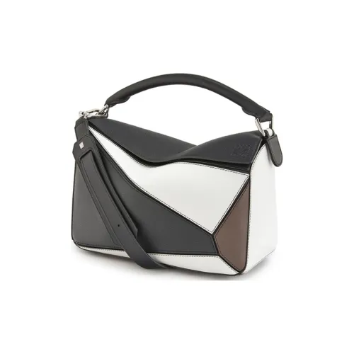 LOEWE Пазл Коровья кожа Сумка на плечо Женская Черная Коричневая Многоцветная