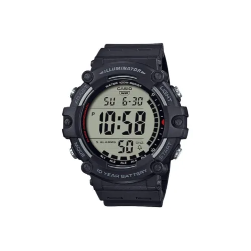 CASIO YOUTH Collection Циферблат с цифровым дисплеем Кварцевый механизм Смольный ремешок Часы Мужские Черный циферблат