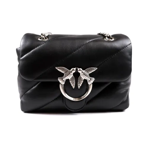 PINKO Puff Nappa Sheepskin Сумка через плечо Мини Женская Черный Черный Серебряный