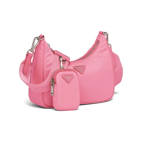 PRADA Нейлоновая сумка через плечо 3 в 1 подмышечная сумка сумка через плечо женская розовая