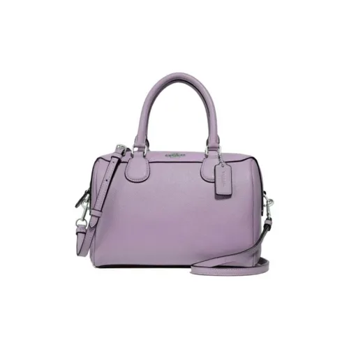 COACH Кожа Бостон Сумка Сумка Сумка через плечо Сумка через плечо Мини Женская Фиолетовая