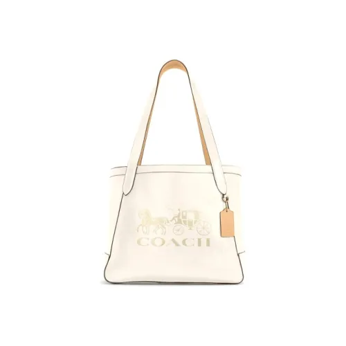 COACH Кожа Тоут Сумка Сумка для покупок Сумка через плечо Сумка на плечо Сумка Большая Женская Экрю