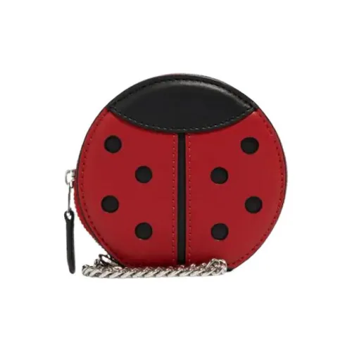 COACH Кожа Монета Кошелек Мини Унисекс Красный Черный Многоцветный