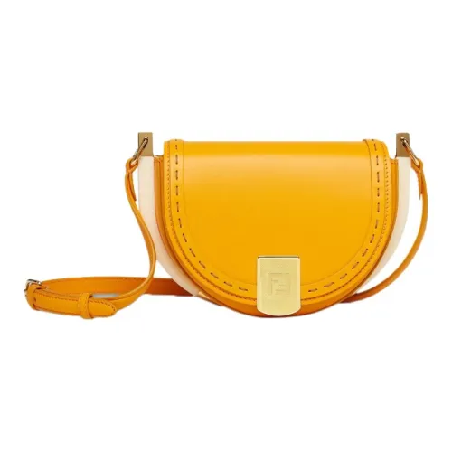 FENDI Овчина Сумка через плечо Сумка на плечо Женская Оранжевая Желтая