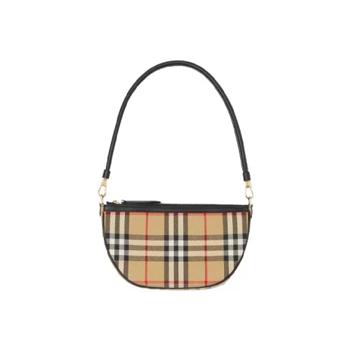 Burberry OLYMPIA Холст и Кожа Сумка через плечо Женская Классическая Бежевая