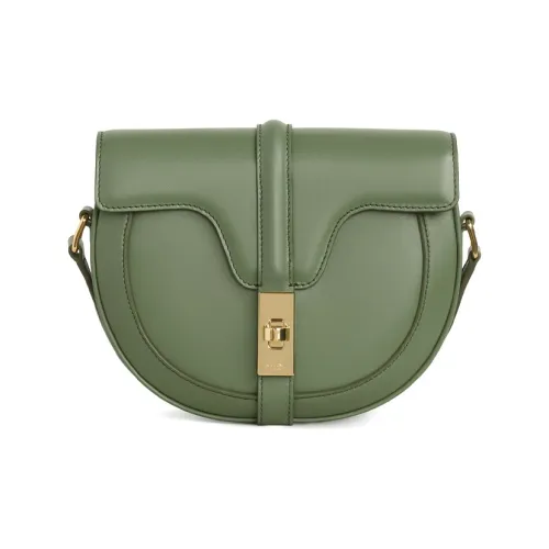 CELINE 16 Коровья кожа Сумка через плечо Маленькая Женская Светлый хаки Зеленый