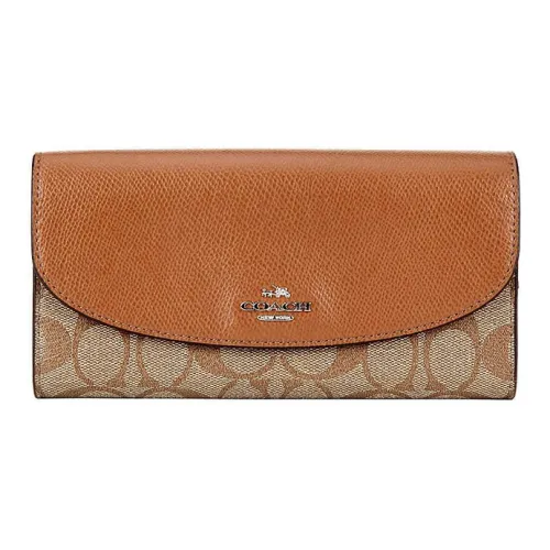 COACH Конверт Кожа Кошелек Маленький Женский Коричневый